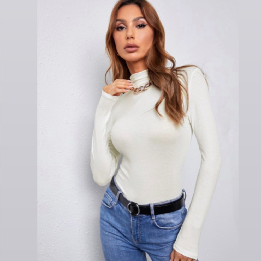 Just For You Mock Neck Basic Top!
